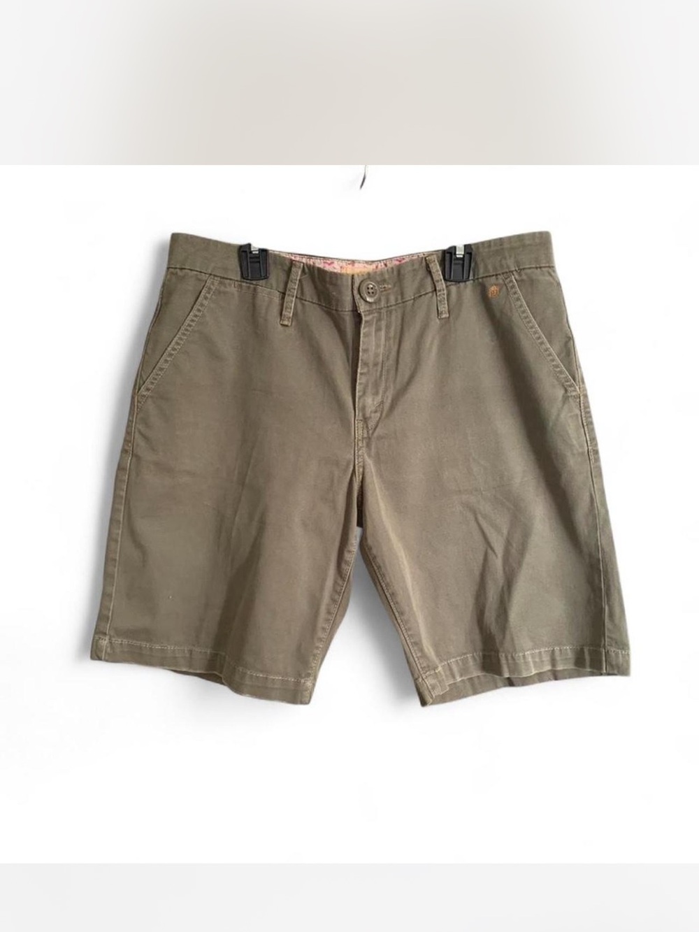 Levi's Women's khaki Olive Green Flat Front Shorts size 10